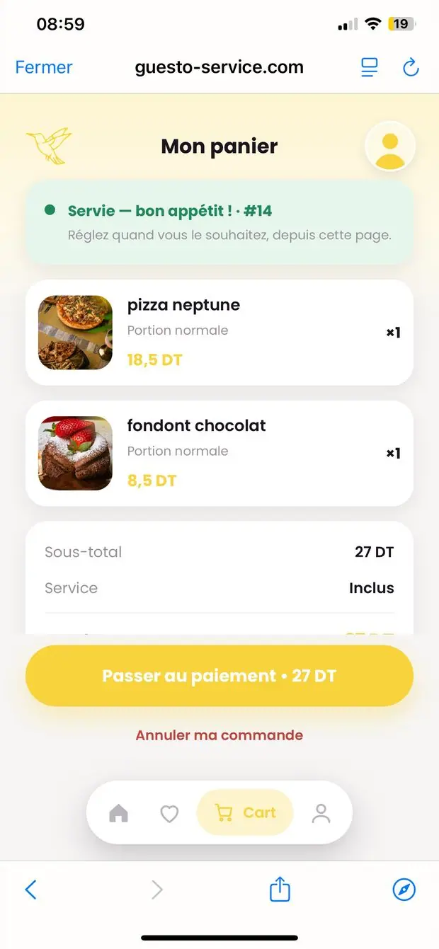 Application client Guesto — Servie — bon appétit